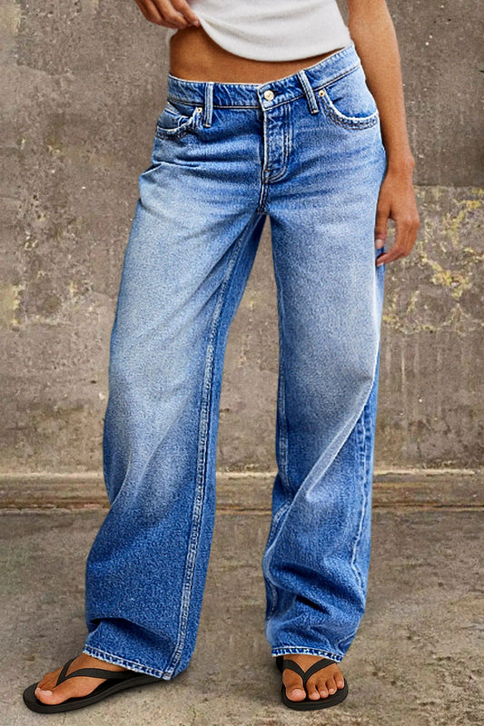 Megan | Straight Leg Mid Rise Jeans