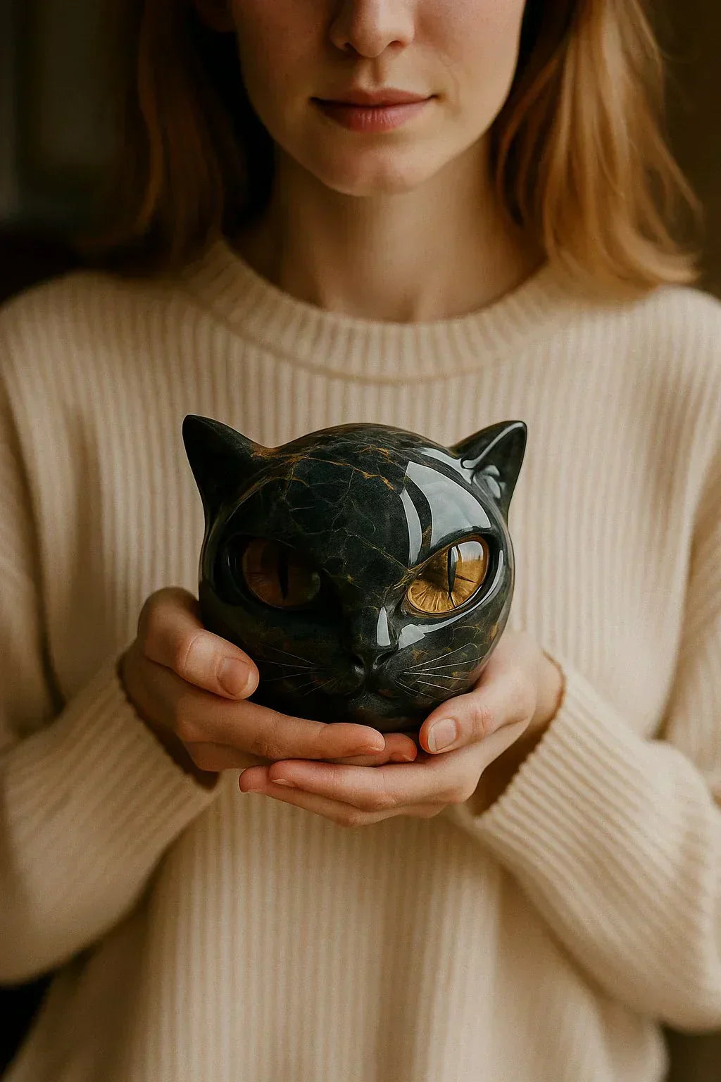 Elvianne | mystical cat head sculpture